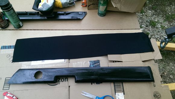 material and painted metal ready to go.....notice the cutout for the tweeter (also had to cut out door panel for clearance)
