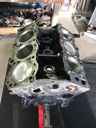 Pistons and rods installed