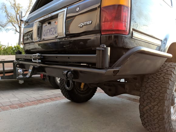 Shots of the bumper with swingarms but no attachments.