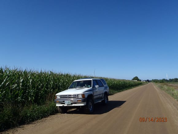 straight gravel roads and corn, too.