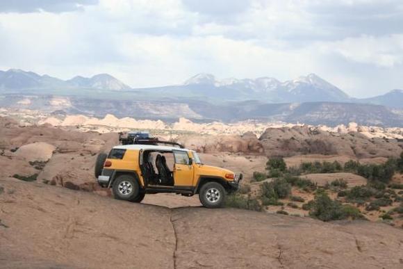 Gettin some air while doing Hell's Revenge, Moab