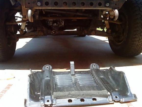 preparing for new stock skid plate