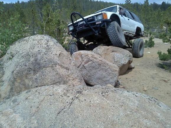 over rocks