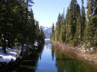 looking west at the lake