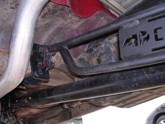 This is a shot of the link that allows the axle to travel up and down without binding.