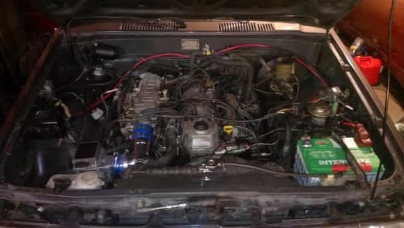 Battery/intake engine compartment swap.