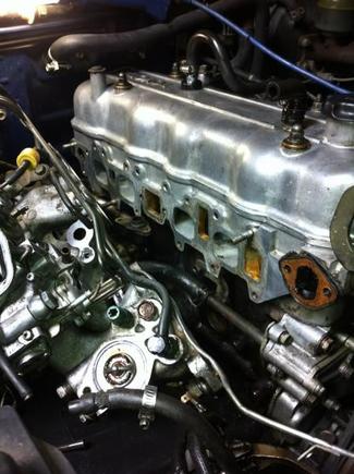 Went together fine, drove for a while. then the timing tension went out. Well I rebuilt it 7 years ago with  engine kit, so it all went out at once. Murphys law