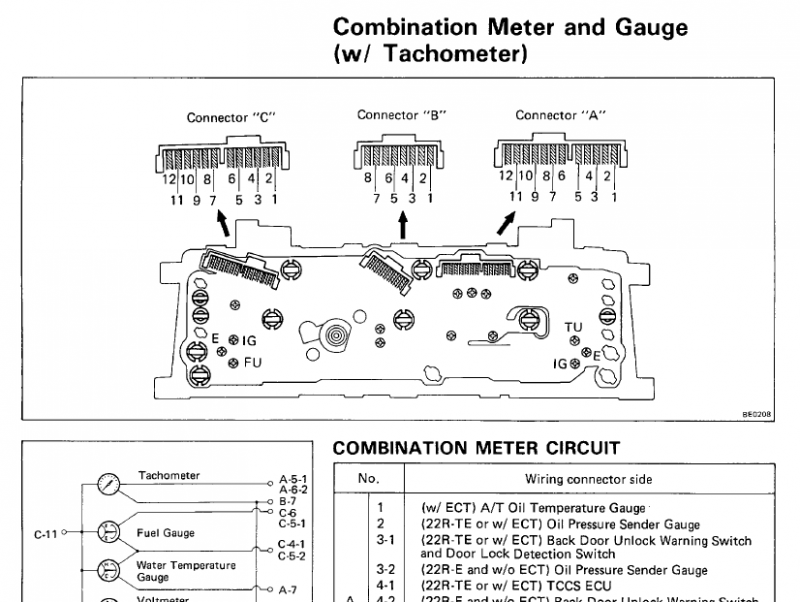 88 sr5 gauge cluster connector pinouts.. - YotaTech Forums