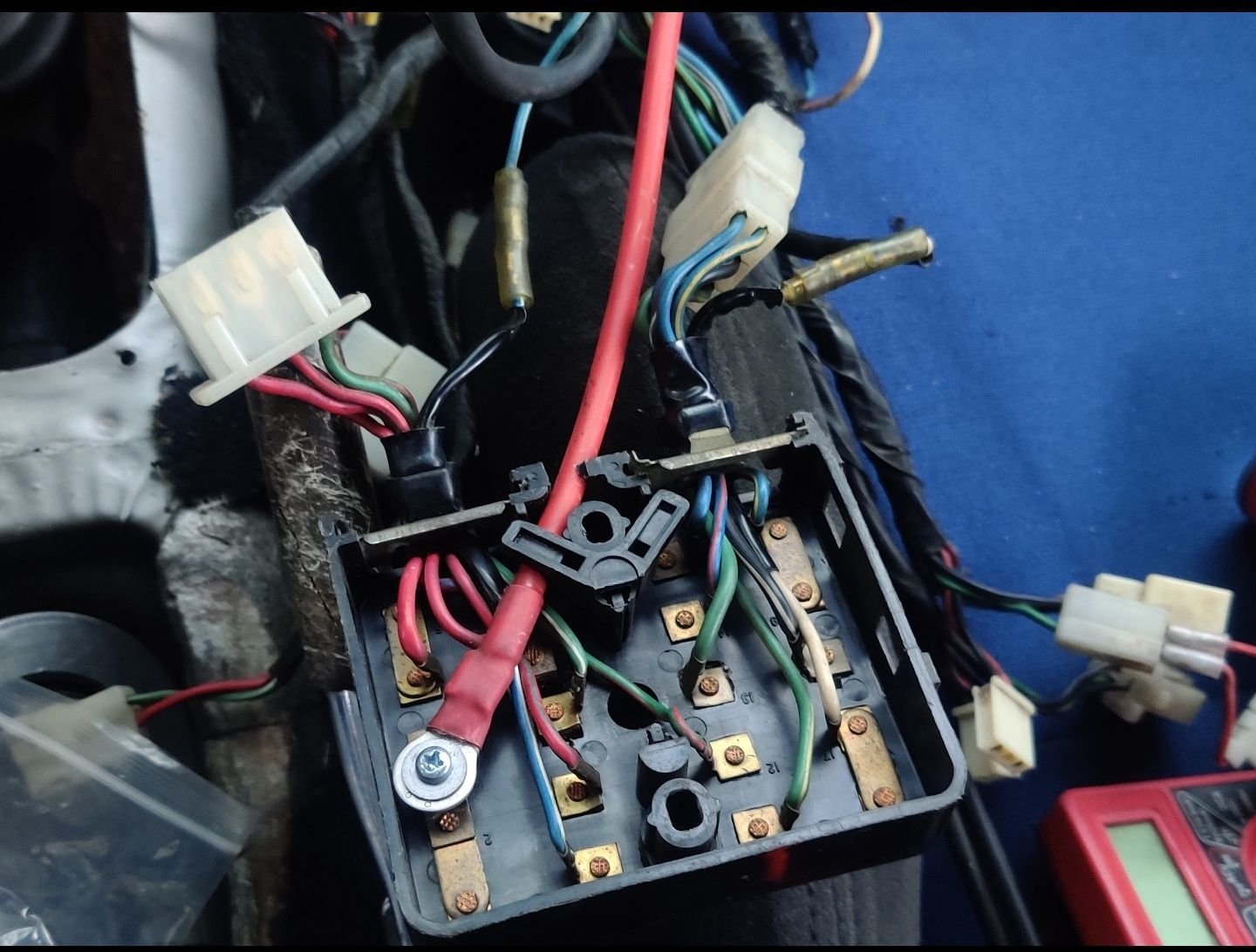 Old fuse box before the melt down.