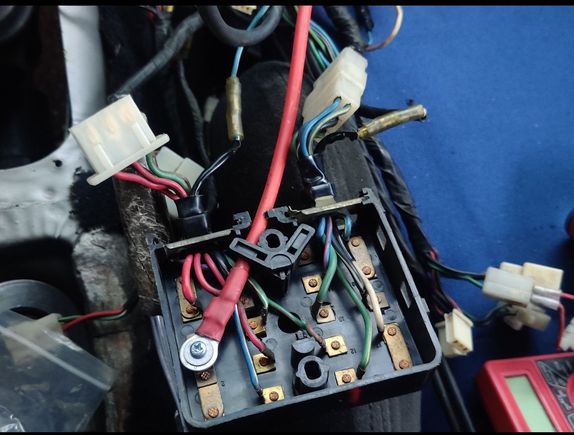 Old fuse box before the melt down.