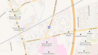 Map for Oak Green Apartments - Brockton, MA