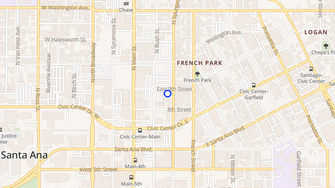 Map for Spurgeon Arms Apartments - Santa Ana, CA