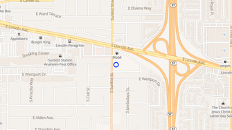 Map for Corsican Apartments - Anaheim, CA