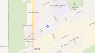 Map for Huron Plaza Apartments - Huron, CA